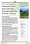 Waterton Lakes National Park Management Plan Review Concept